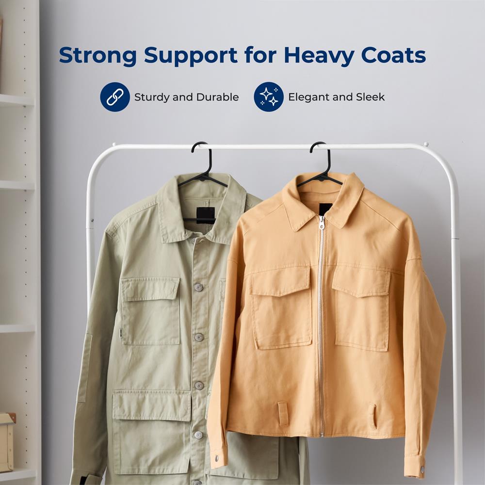 100-Piece Non-Slip Plastic Hangers, Space-Saving, 360° Swivel Hook