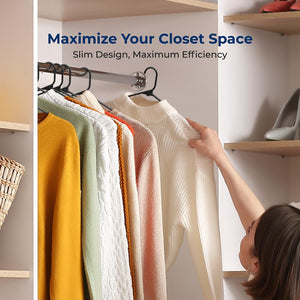 100-Piece Non-Slip Plastic Hangers, Space-Saving, 360° Swivel Hook