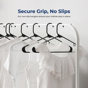 Plastic Hangers 150 Pack, Space-Saving Non-Slip Design, Ultra-Thin