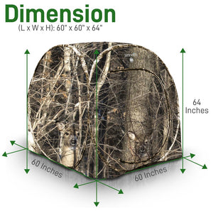 Reliable Spring Steel Blind - Person Hunting Ground Blind, Includes Carrying Bag