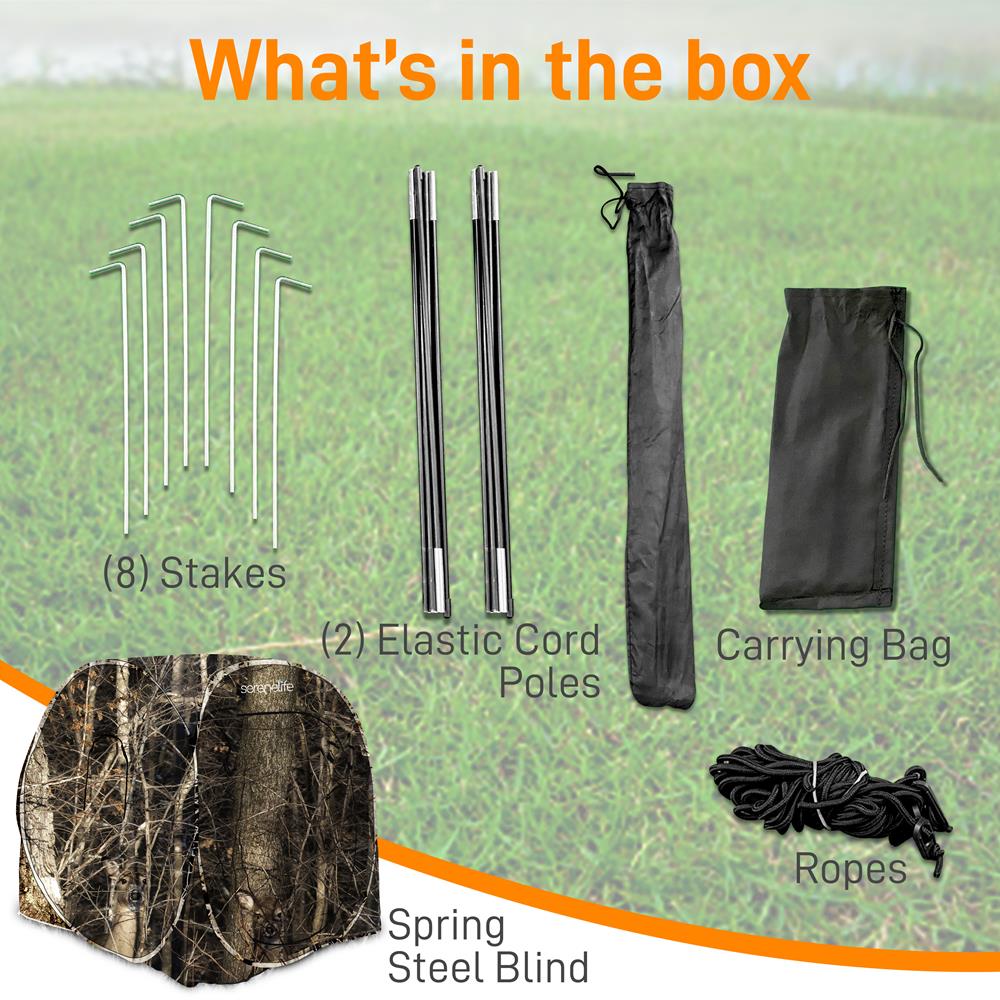 Reliable Spring Steel Blind - Person Hunting Ground Blind, Includes Carrying Bag