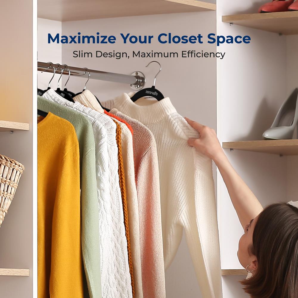 30-Pack Velvet Hangers Non-Slip 360° Swivel Hook Space-Saving Design