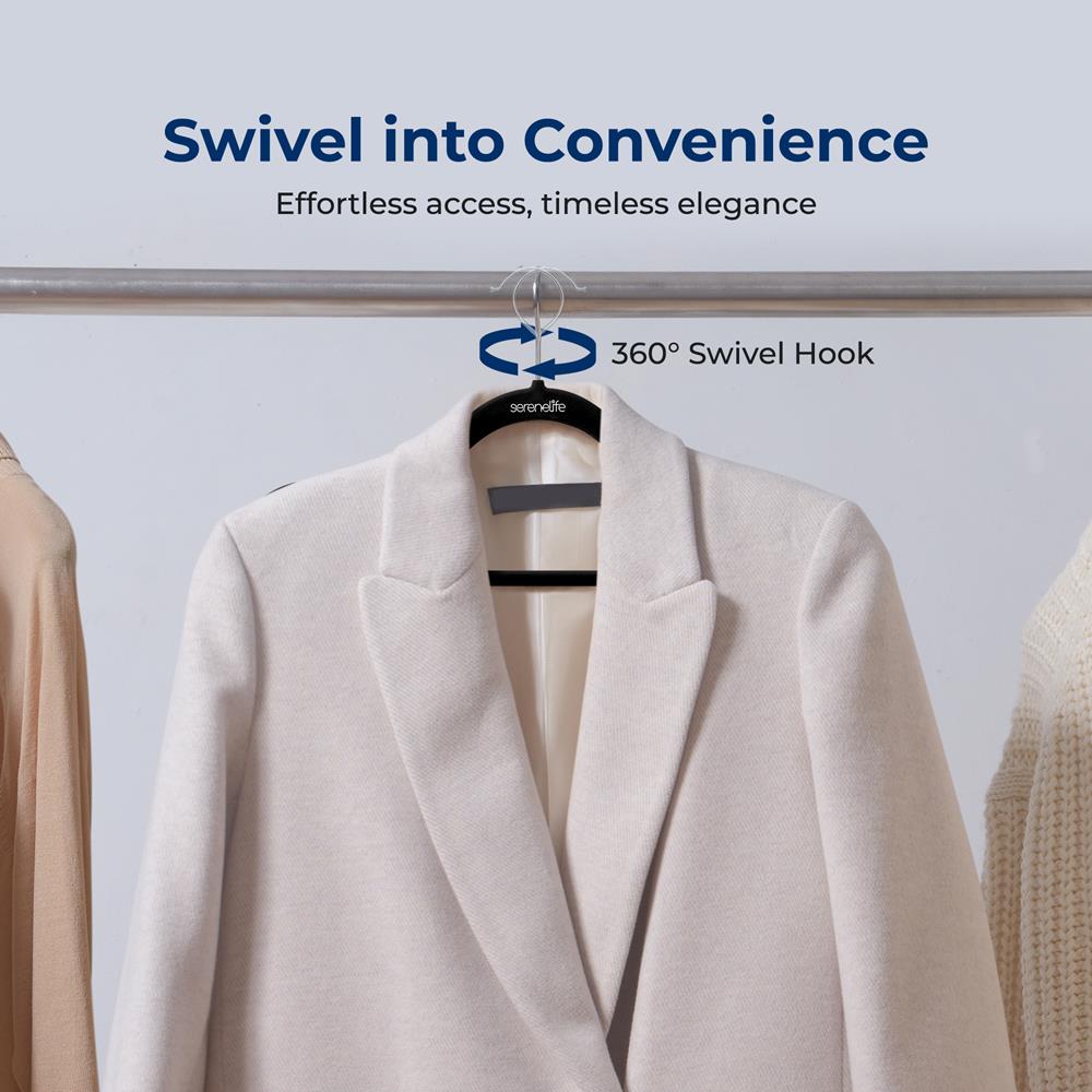 30-Pack Velvet Hangers Non-Slip 360° Swivel Hook Space-Saving Design