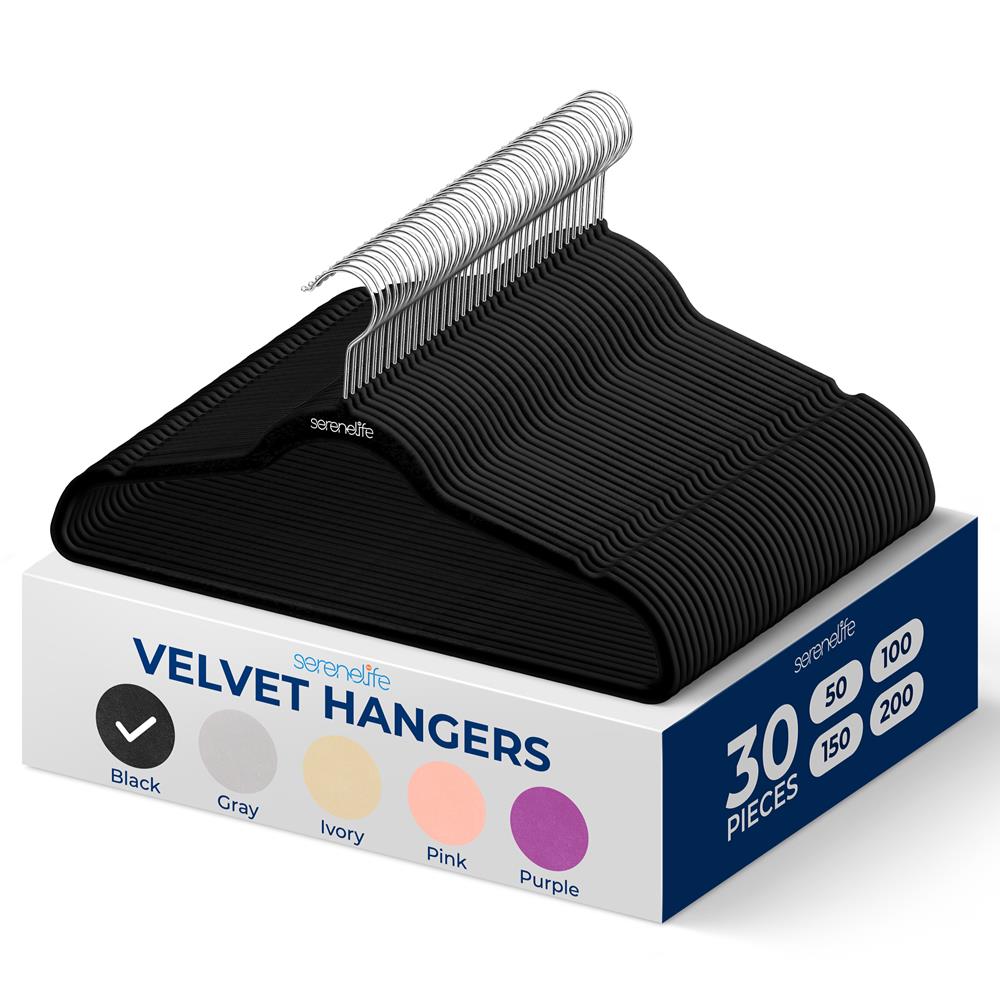 30-Pack Velvet Hangers Non-Slip 360° Swivel Hook Space-Saving Design