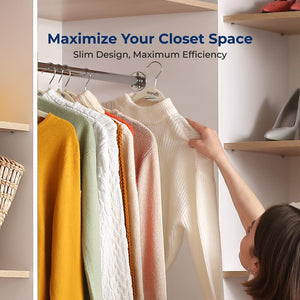 100-Pack Velvet Non-Slip Hangers, Space-Saving, 360° Swivel, Ivory