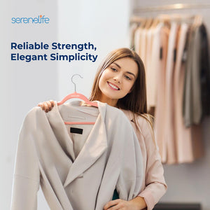 100 Velvet Hangers - Non-Slip, Space-Saving, 360° Swivel Hook, Pink