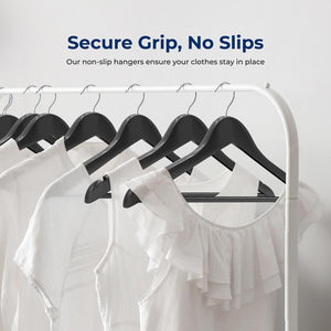 50-Pack Wooden Coat Hangers - Durable, Space-Saving, 360° Swivel Hook