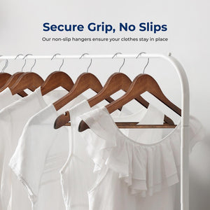 Wooden Coat Hangers 80-Pack, Durable 360° Swivel Hook, Natural Wood