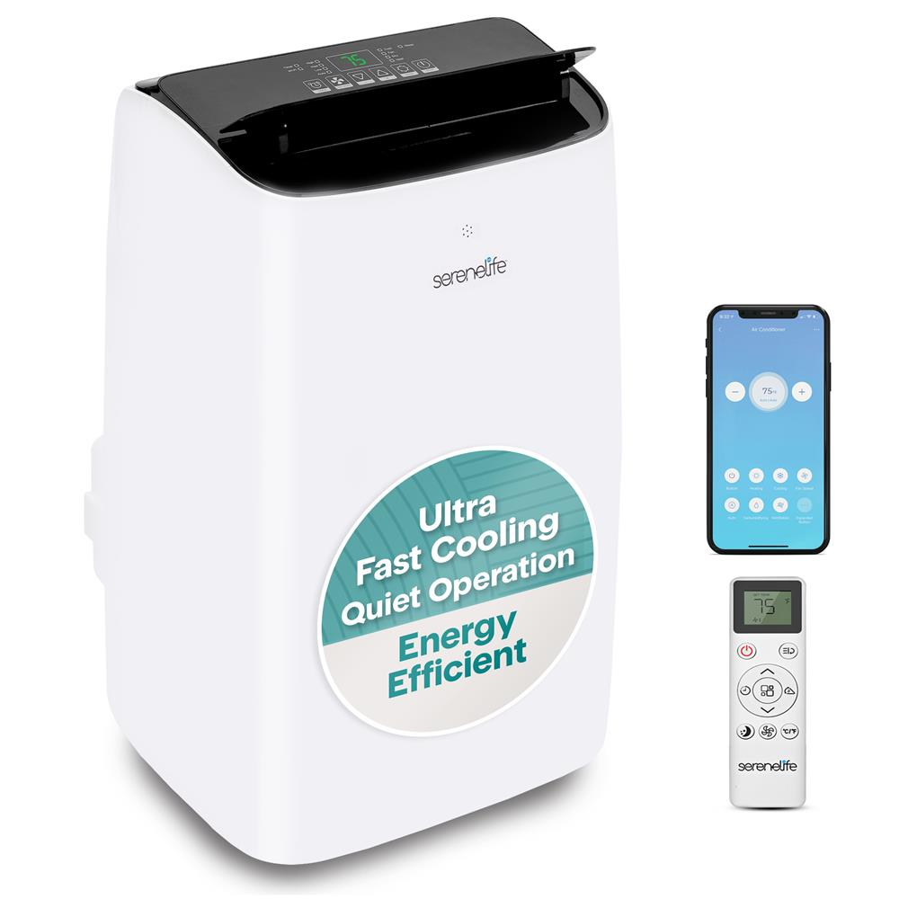 10300 Btu Portable Inverter Air Conditioner With Cooling, Heating, Wi-Fi Connectivity, And Quiet Operation – Perfect For Bedrooms, Offices, Living Rooms, And Indoor Spaces (White)