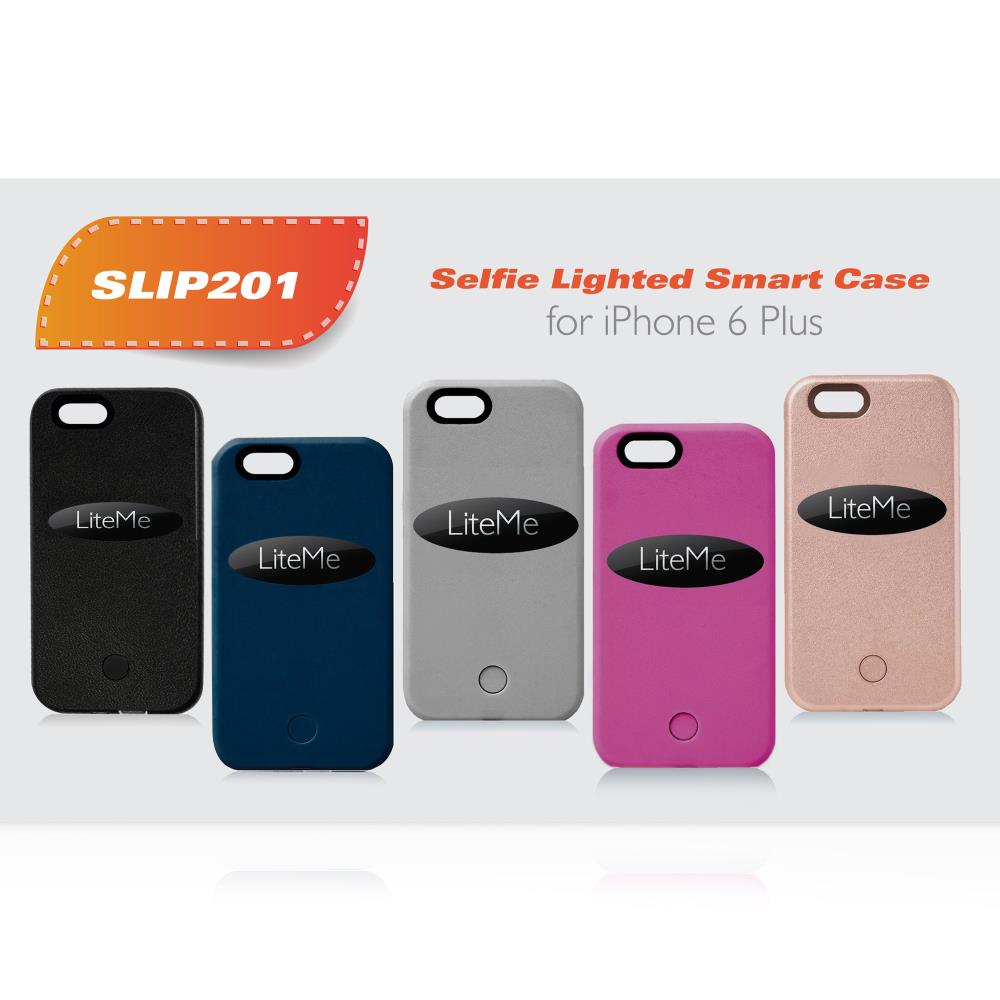 Iphone 6 Plus / 6S Plus 2-In-1 Selfie Light Led Illuminated And Juice Pack Case - Serenelife Liteme, Black