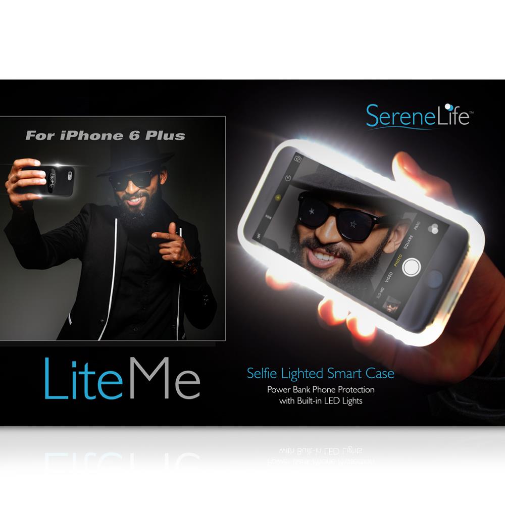 Iphone 6 Plus / 6S Plus 2-In-1 Selfie Light Led Illuminated And Juice Pack Case - Serenelife Liteme, Blue