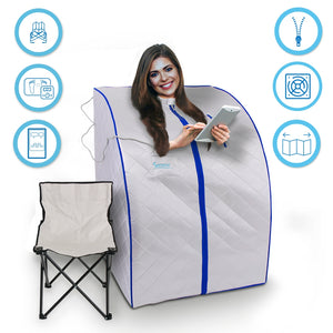 Compact & Portable Sauna - Personal In-Home Detox Spa Steam Therapy Heated Sauna