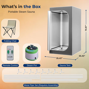 Portable Steam Home Sauna - Personal In-Home Detox Spa Steam Therapy Heated Sauna
