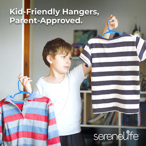 40-Pack Non-Slip Kids Hangers - Space-Saving, Durable Plastic, Blue