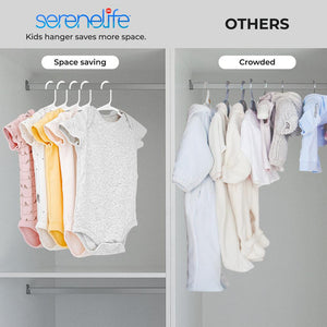 20 Pack Kids Hangers - Space-Saving Non-Slip Design, Durable Plastic, White