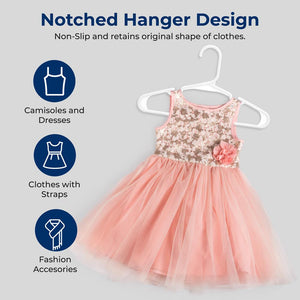 40-Pack Non-Slip Kids Hangers - Space-Saving, Durable, White