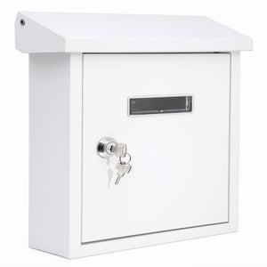 Weatherproof Wall Mount Mailbox, Secure Lock, Galvanized Steel