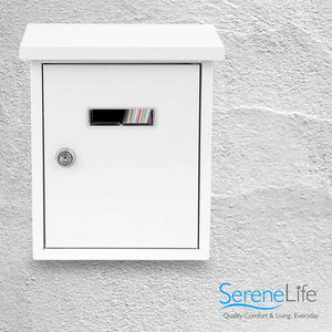 Weatherproof Wall Mount Mailbox, Secure Lock, Galvanized Steel