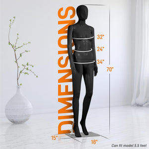 68.9'' Female Mannequin Torso Dress Form -  Detachable Mannequin Full Body Stand