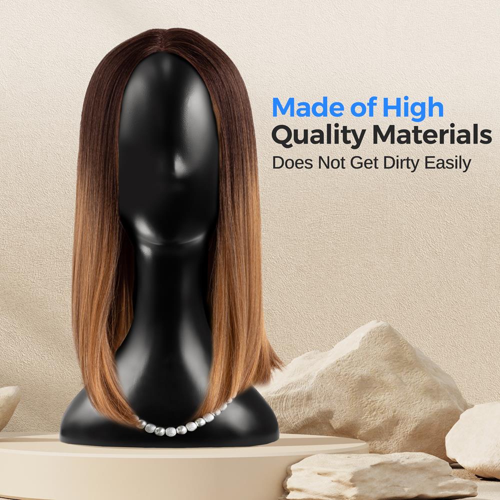 Professional Plastic Mannequin Head - Durable Women Model Wig Stand Display (Black)