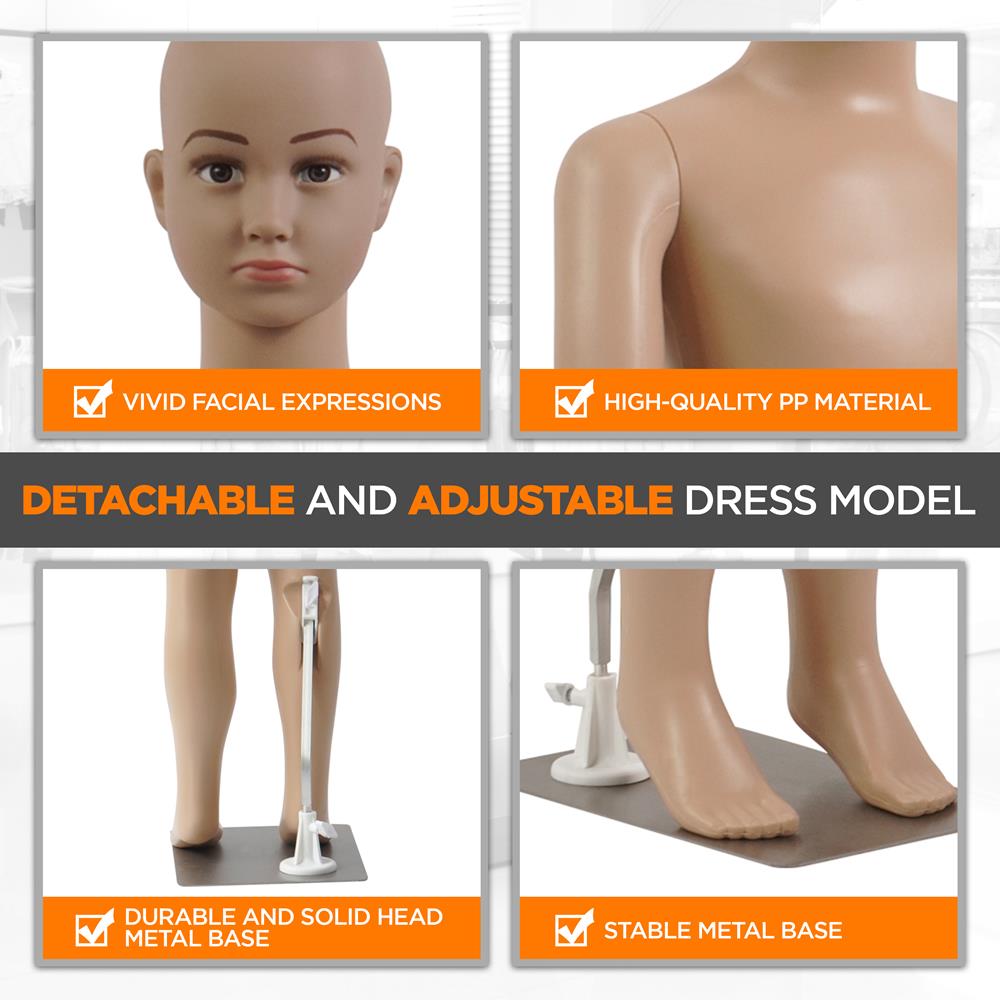 Kid Torso Dress Form Mannequin - Detachable Mannequin Full Body Stand (Female)