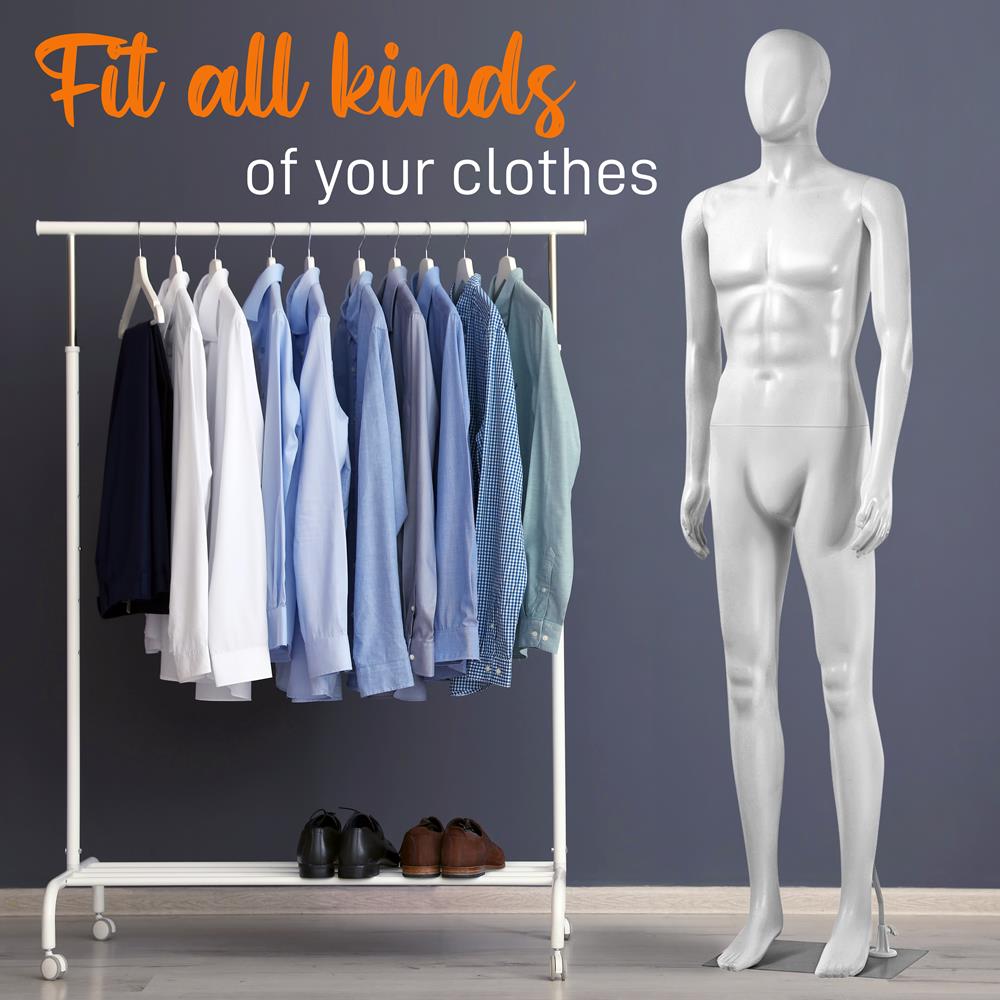 73'' Male Mannequin Torso Dress Form - Detachable Mannequin Full Body Stand