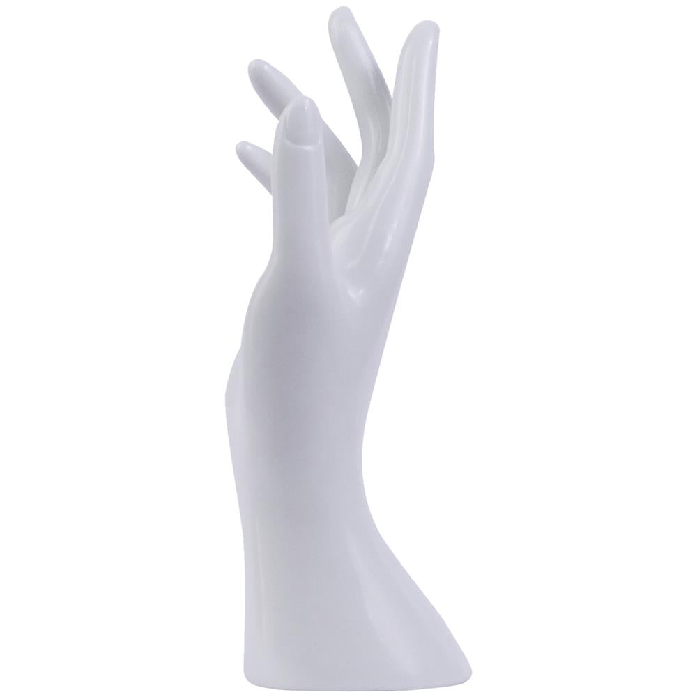 Female Mannequin Hand Heave Duty Jewelry Display Holder Bracelet Necklace Ring Stand (White)