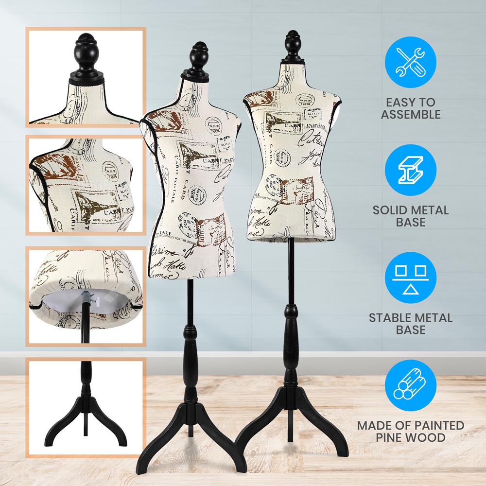 Female Dress Form Mannequin Torso Display Mannequin Body With Adjustable Tripod Stand For Clothing Dress Jewelry Display (Skin)