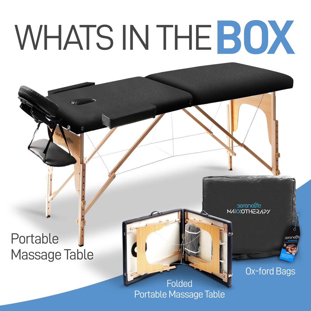 Portable Massage Table - Professional Adjustable Folding Bed With 3 Sections And Carrying Bag For Therapy, Tattoo, Salon, Spa & Facial Treatment