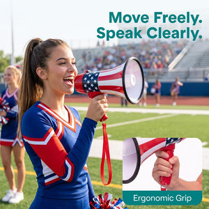 Serenelife 20W Rechargeable Megaphone With Mic, Music & Siren Modes, Usb-C Charging, Ergonomic Foldable Handle
