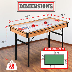 4 In 1 Multi-Function Game Table - Includes Steady Pool Table, Hockey Table, Shuffleboard Table, And Pingpong Table