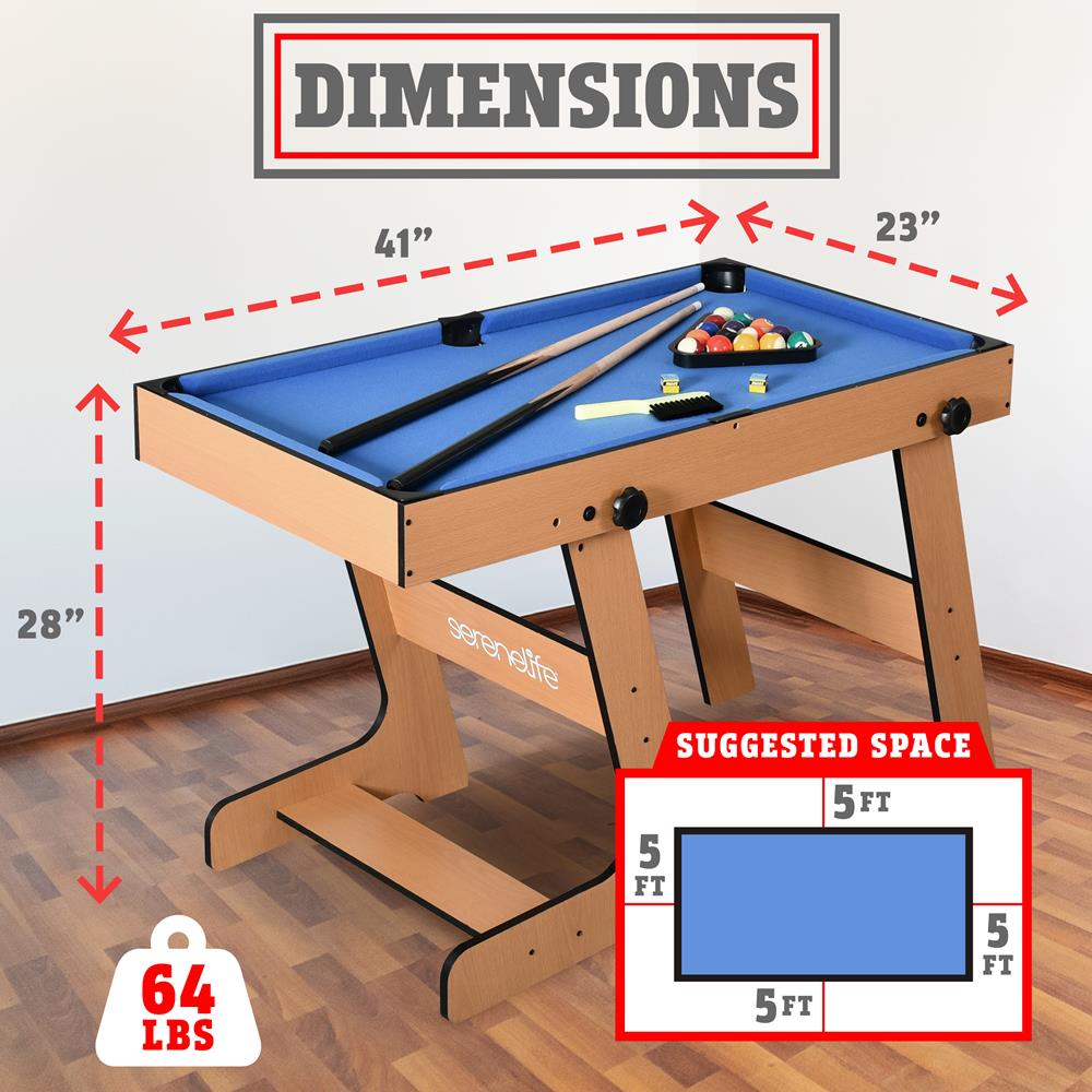 48'' 5 In 1 Foldable Multi-Function Game Table - Includes Steady Pool Table, Bowling, Shuffleboard Table, Soccer Foosball Table, And Pingpong Table