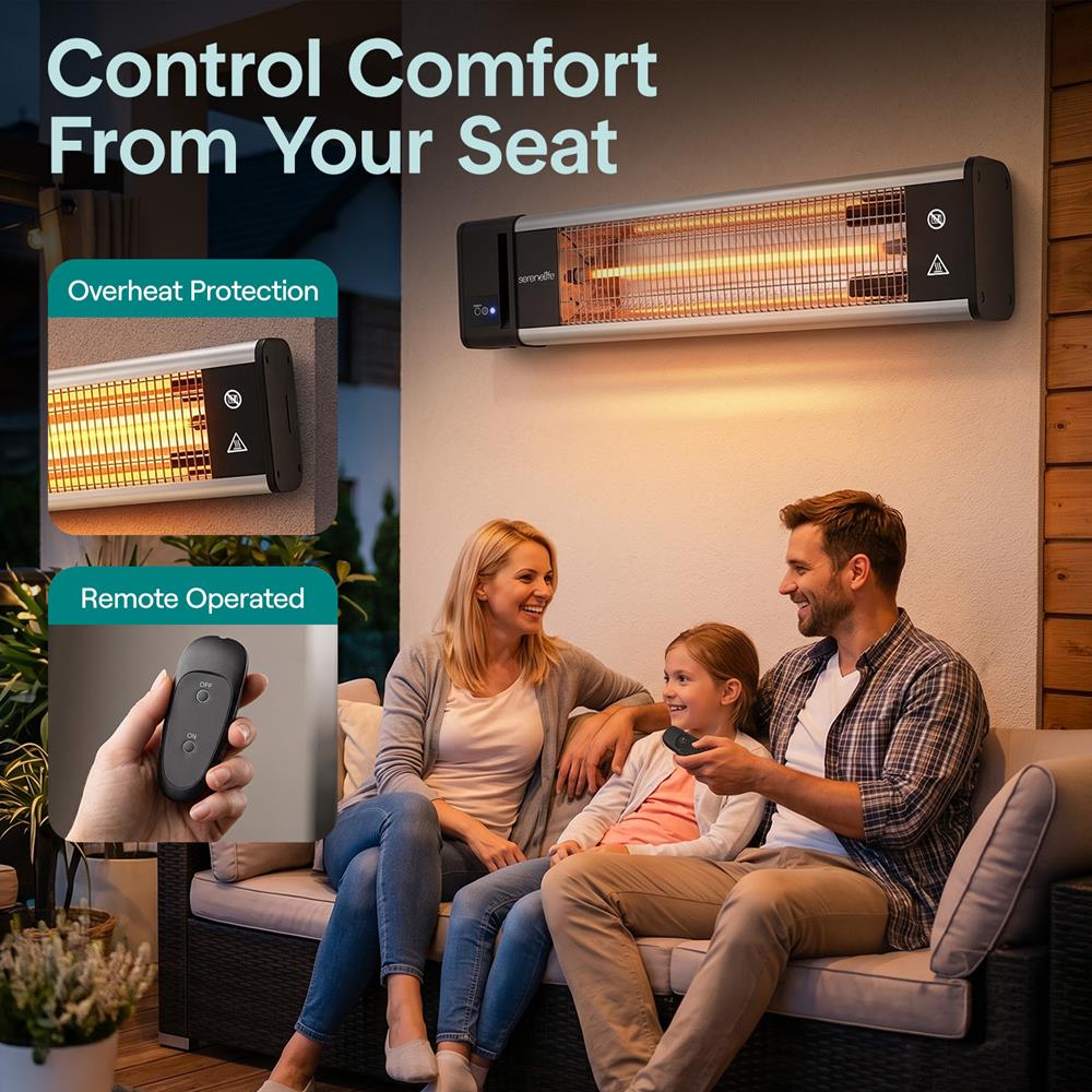 Wall Mounting Patio Heater - Remote Control Ceiling And Wall Patio Heater With High Rated Aluminum Reflector