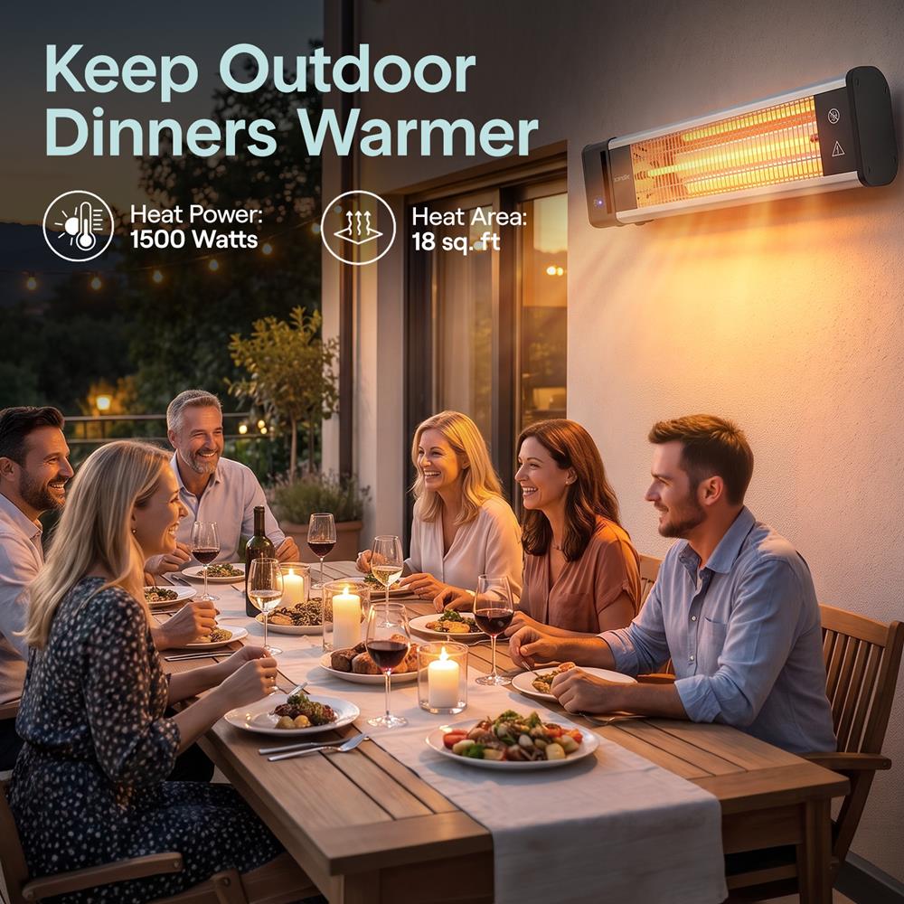 Wall Mounting Patio Heater - Remote Control Ceiling And Wall Patio Heater With High Rated Aluminum Reflector