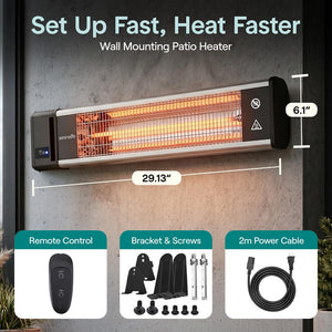 Wall Mounting Patio Heater - Remote Control Ceiling And Wall Patio Heater With High Rated Aluminum Reflector