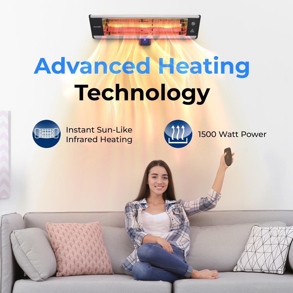 SereneLife Wall Mounting Patio Heater - Thumbnail 4