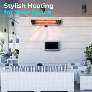 Wall Mounting Patio Heater - Remote Control Wall Patio Heater With High Rated Aluminum Reflector And Led Indicator