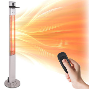 Floor Standing Patio Heater - Remote Control Stand Patio Heater With Three Power Settings And Oscillation