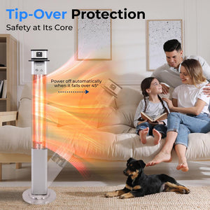 Floor Standing Patio Heater - Remote Control Stand Patio Heater With Three Power Settings And Oscillation