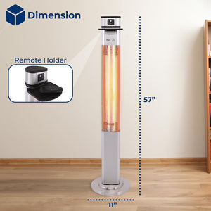 Floor Standing Patio Heater - Remote Control Stand Patio Heater With Three Power Settings And Oscillation