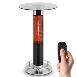 Bar Table Heater - Indicator Light With Remote Control, Control Disco Party Outdoor Heater With Tempered Glass Table Top