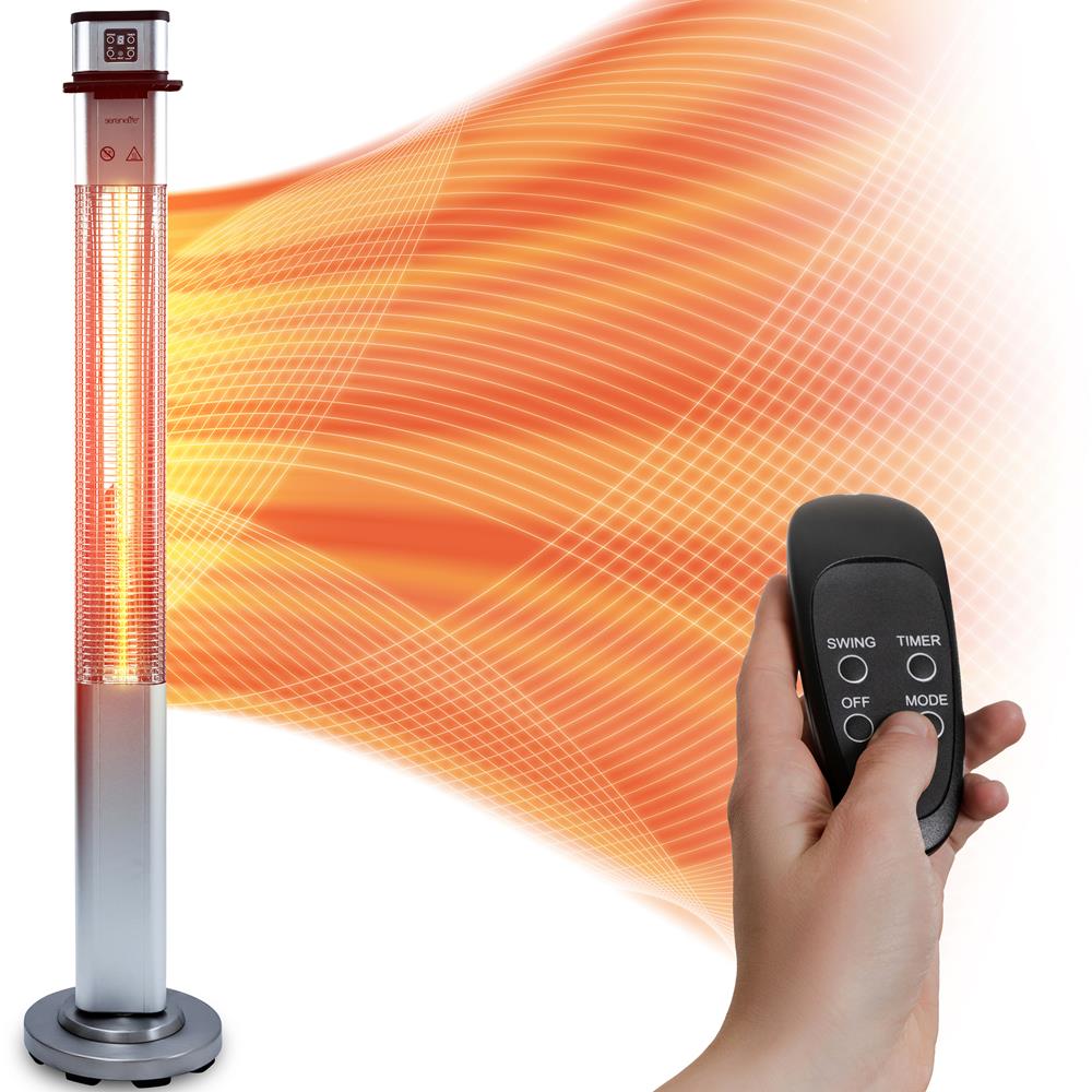 900W Outdoor Electric Patio Heater, Infrared Heat, Aluminum Reflector, Waterproof