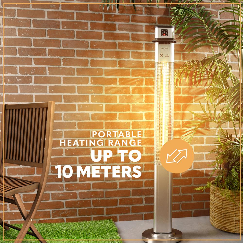 900W Outdoor Electric Patio Heater, Infrared Heat, Aluminum Reflector, Waterproof