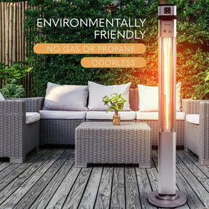 900W Outdoor Electric Patio Heater, Infrared Heat, Aluminum Reflector, Waterproof
