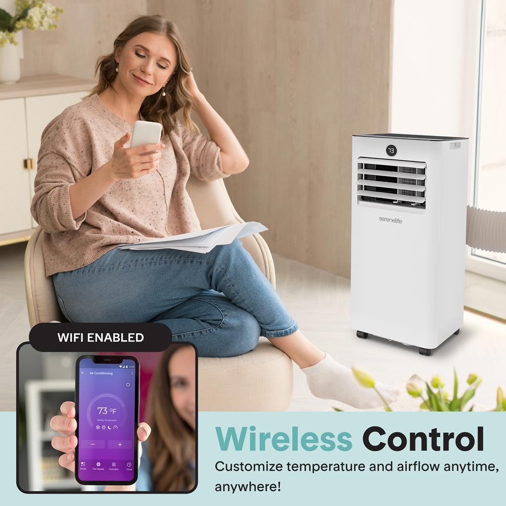 Portable Air Conditioner, Efficient Cooling, WiFi, 10,000 BTU, Gray