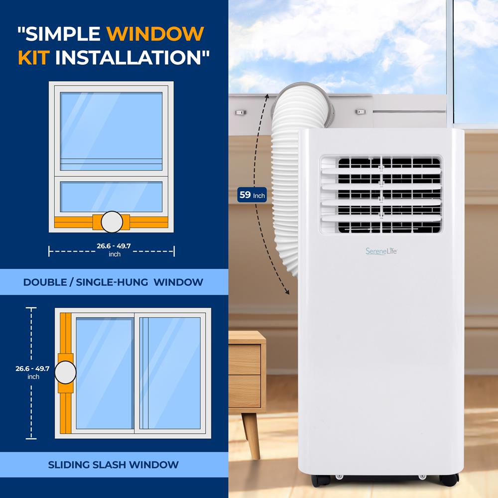 Portable Air Conditioner - Compact Home A/C Cooling Unit With Built-In Dehumidifier & Fan Modes, Includes Window Mount Kit (10,000 Btu)