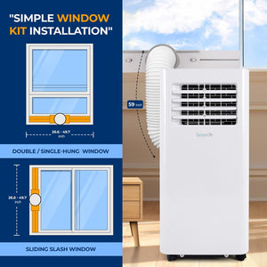 Portable Air Conditioner - Compact Home A/C Cooling Unit With Built-In Dehumidifier & Fan Modes, Includes Window Mount Kit (10,000 Btu)