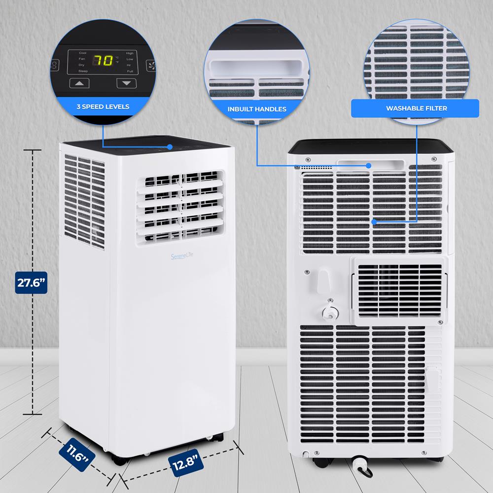 Portable Air Conditioner - Compact Home A/C Cooling Unit With Built-In Dehumidifier & Fan Modes, Includes Window Mount Kit (10,000 Btu)