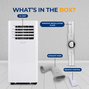 Portable Air Conditioner - Compact Home A/C Cooling Unit With Built-In Dehumidifier & Fan Modes, Includes Window Mount Kit (10,000 Btu)