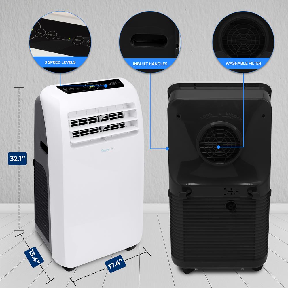 Portable Air Conditioner - Compact Home A/C Cooling Unit With Built-In Dehumidifier & Fan Modes, Includes Window Mount Kit (10,000 Btu)